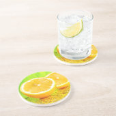Sliced Lemon en water Druppelt Onderzetter (Zijkant)