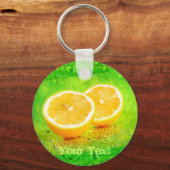 Sliced Lemon en Water druppelt Sleutelhanger (Voorkant)