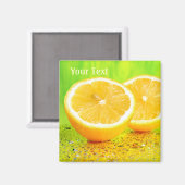 Sliced Lemon en waterdruppels Magnet (Voorkant / Achterkant)