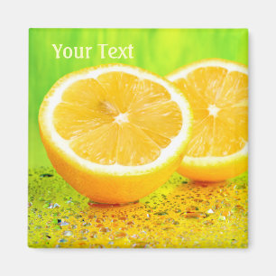 Sliced Lemon en waterdruppels Magnet