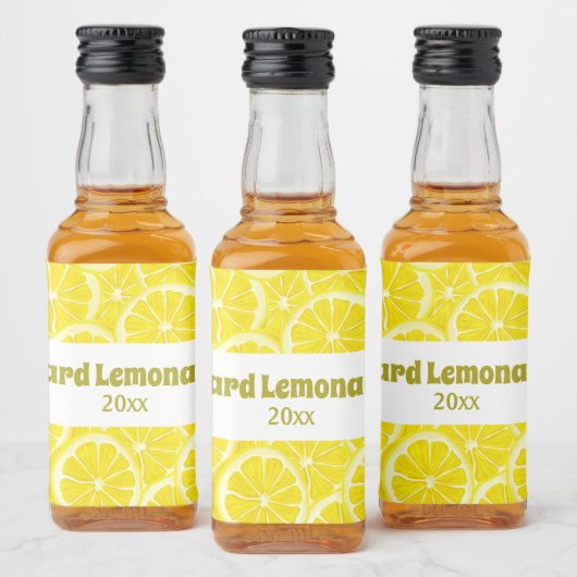 Sliced Lemons Design Bottle Label Likeurfles Etiket (Flessen)