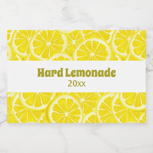 Sliced Lemons Design Bottle Label Likeurfles Etiket (Enkel label)