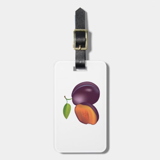 Sliced Open Plum Bagagelabels (Voorkant verticaal)