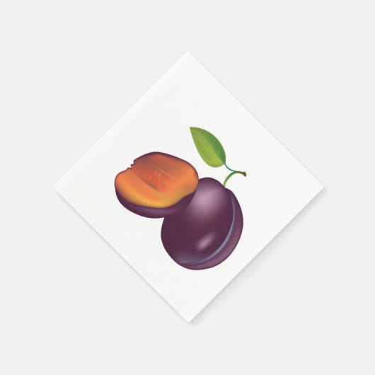 Sliced Open Plum Paper Napkins Servet (Hoek)