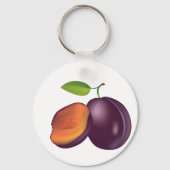 Sliced Open Plum Sleutelhanger (Voorkant)