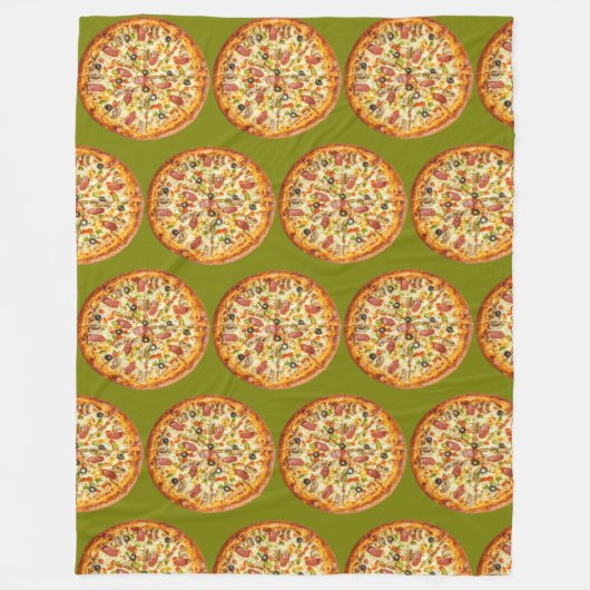 Sliced Pizza Fleece Deken (Voorkant)