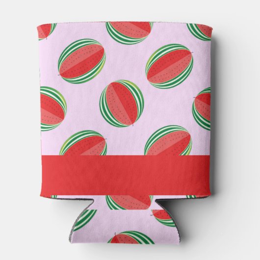 Sliced watermelon pattern on pink blikjeskoeler (Achterkant)