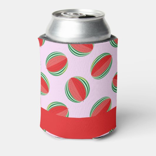 Sliced watermelon pattern on pink blikjeskoeler (Blikje Achterkant)