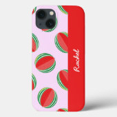 Sliced watermelon pattern on pink Case-Mate iPhone case (Achterkant)