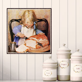 Slicing Bread door Jessie Willcox Smith Poster