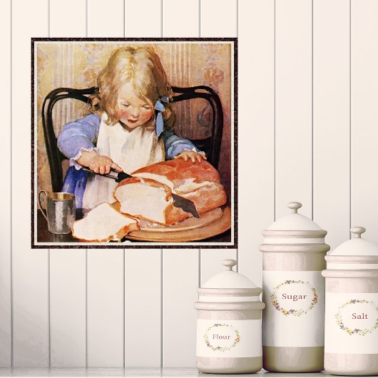 Slicing Bread door Jessie Willcox Smith Poster