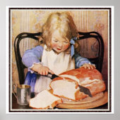 Slicing Bread door Jessie Willcox Smith Poster (Voorkant)