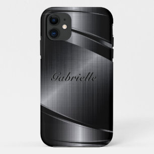 Slick Black Design geborsteld aluminium look Case-Mate iPhone Case