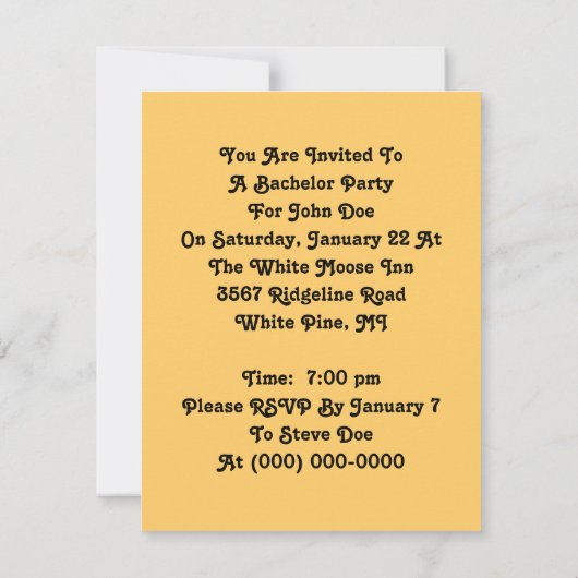 Slick Dapper Snapper ~ Bachelor Party Invitation Kaart (Achterkant)