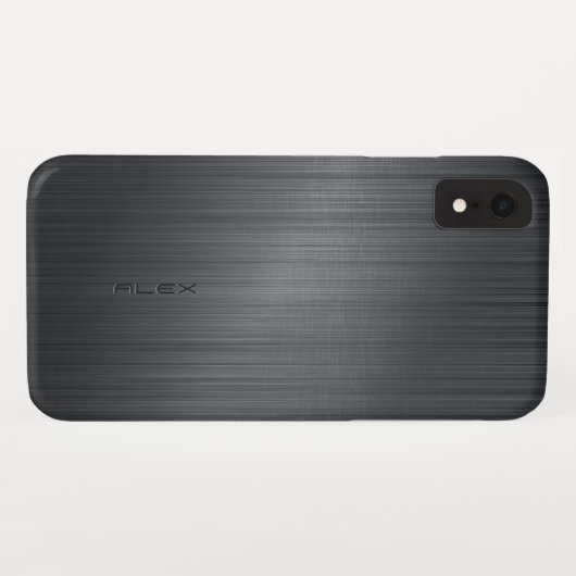 Slick donkergrijze metallic achtergrond Case-Mate iPhone case (Achterkant (horizontaal))