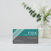 Slick en Modern Monogram Visitekaartje (Staand voorkant)