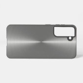 Slick Faux Metallic Zilver Roestvrij Staal Look Samsung Galaxy Hoesje (Achterkant horizontaal)