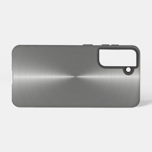 Slick Faux Metallic Zilver Roestvrij Staal Look Samsung Galaxy Hoesje (Achterkant horizontaal)