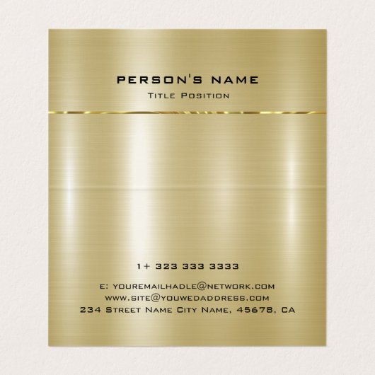 Slick gouden achtergrond visitekaartje (Binnenkant ongevouwen)