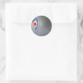 Slick metallic petanque ball design ronde sticker (Tas)