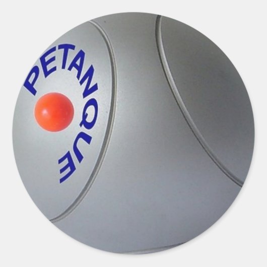 Slick metallic petanque ball design ronde sticker (Voorkant)