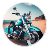 Slick Motorcycle Blue Beach Keramische Knop (Voorkant)