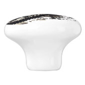 Slick Motorcycle Zwart-Wit Keramische Knop (Zijkant)