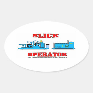 Slick Operator, Slickline, Wireline Operator, Olie Ovale Sticker