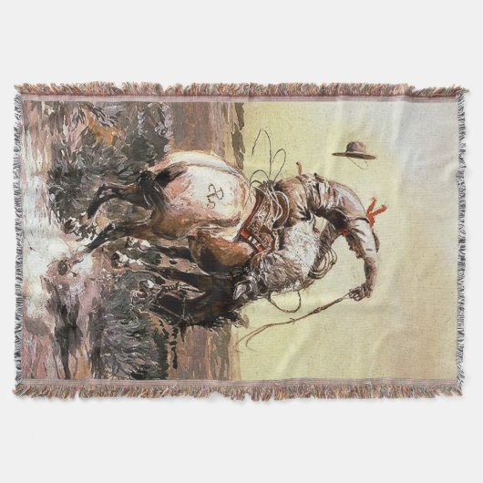 "Slick Rider" Westerne kunst van Charles M Russell Deken (Voorkant)