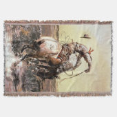 “Slick Rider” Westerse kunst van Charles M Russell Deken (Voorkant)