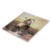“Slick Rider” Westerse kunst van Charles M Russell Tegeltje (Zijkant)