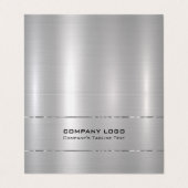 Slick zilveren achtergrond visitekaartje (Buitenkant ongevouwen)