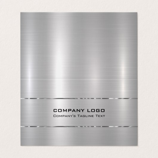 Slick zilveren achtergrond visitekaartje (Buitenkant ongevouwen)