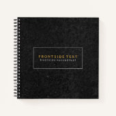 Slick Zwarte Stone Print Texture Background Notitieboek (Voorkant)