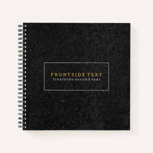 Slick Zwarte Stone Print Texture Background Notitieboek