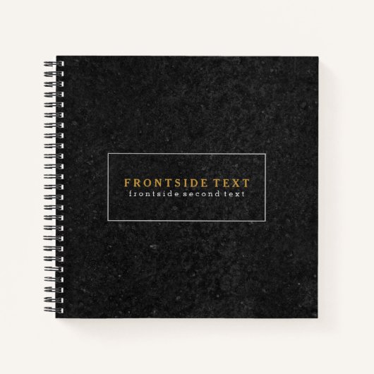 Slick Zwarte Stone Print Texture Background Notitieboek (Voorkant)