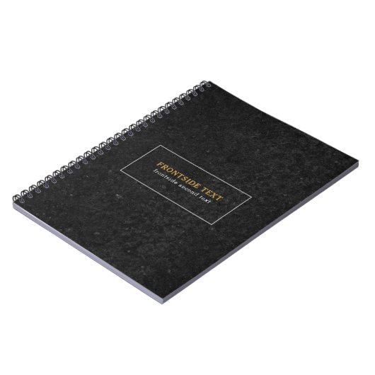 Slick Zwarte Stone Print Texture Background Notitieboek (Linkerzijde)