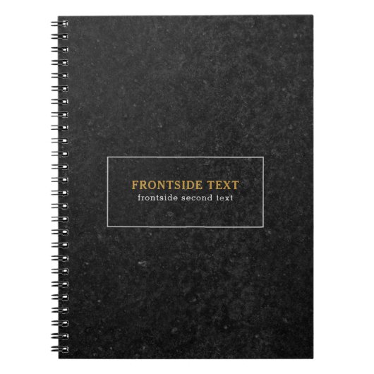 Slick Zwarte Stone Print Texture Background Notitieboek (Voorkant)