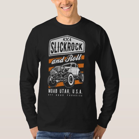 Slickrock and Roll Moab Utah Offroad Rock Crawler T-shirt (Voorkant)