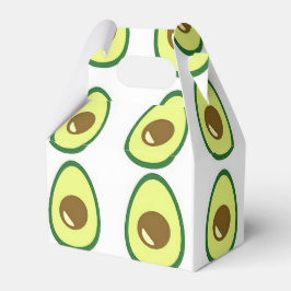 Slicte groene avocado op wit bedankdoosjes