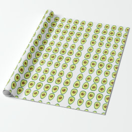 Slicte groene avocado op wit cadeaupapier