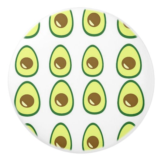 Slicte groene avocado op wit keramische knop (Voorkant)