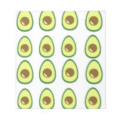 Slicte groene avocado op wit notitieblok (Voorkant)