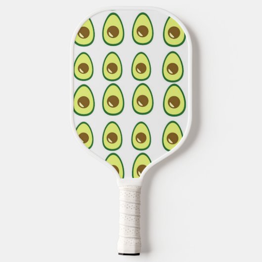 Slicte groene avocado op wit pickleball paddle (Achterkant)