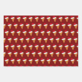 Slicten met kerstfeestjes in Santa Hats Red Inpakpapier Vel (Voorkant 3)