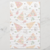Slicten van Pizza en paddenstoelen Briefpapier (Voorkant)