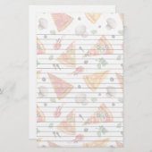 Slicten van Pizza en paddenstoelen Briefpapier (Voorkant / Achterkant)