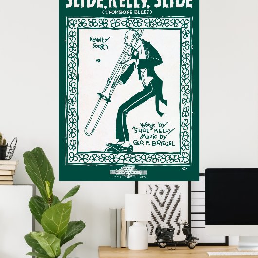 SLIDE, KELLY, SLIDE ... TROMBONE BLUES 1920 POSTER (Thuiskantoor)