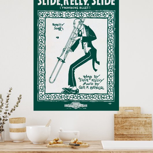 SLIDE, KELLY, SLIDE ... TROMBONE BLUES 1920 POSTER (Keuken)