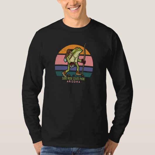 Slide Rock State Park Arizona Hiking Frog Walking  T-shirt (Voorkant)